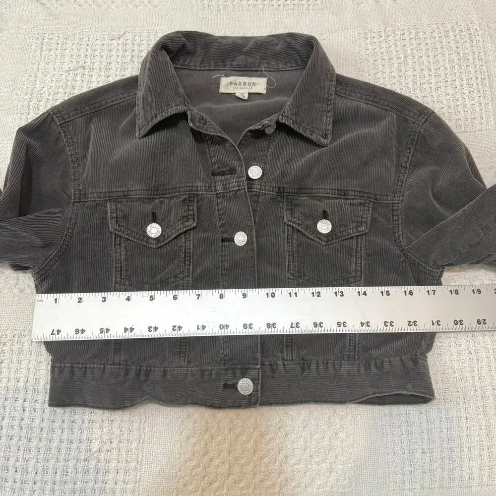 Pacsun XS S corduroy cropped trucker jacket coat C 2996